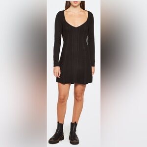 NWT Free People Small World Black Mini Dress Size Medium